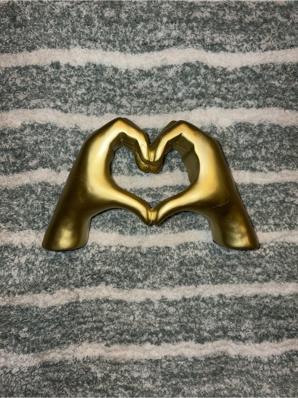 Gold Heart Hands Bedroom Decor Art Piece Sculpture